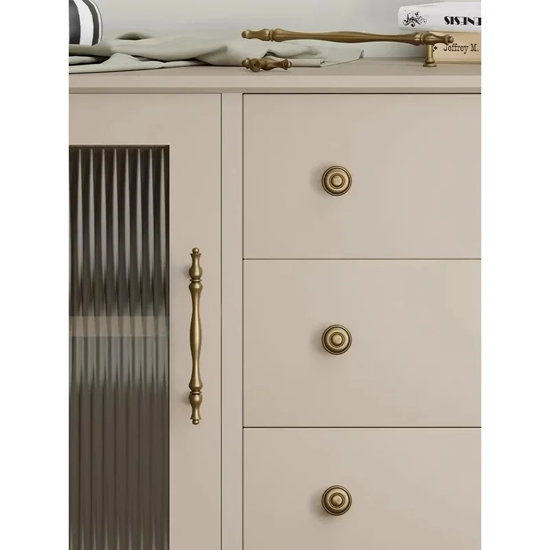 French-style cabinet door handle in antique bronze color, vintage mid-century style, suitable for wardrobe, cabinet, drawer, and