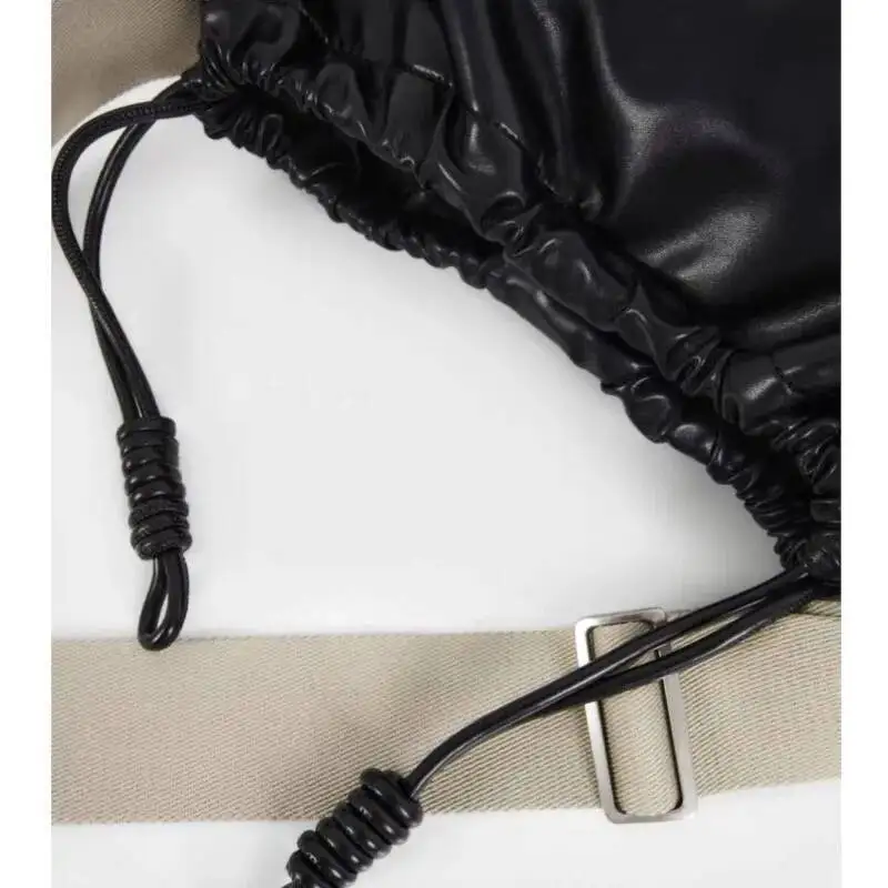 Bloom Retro Black Shoulder Bags Women High Street Leather Large Capacity Handbag Female Vintage Moto Biker Messenger Bag Chic