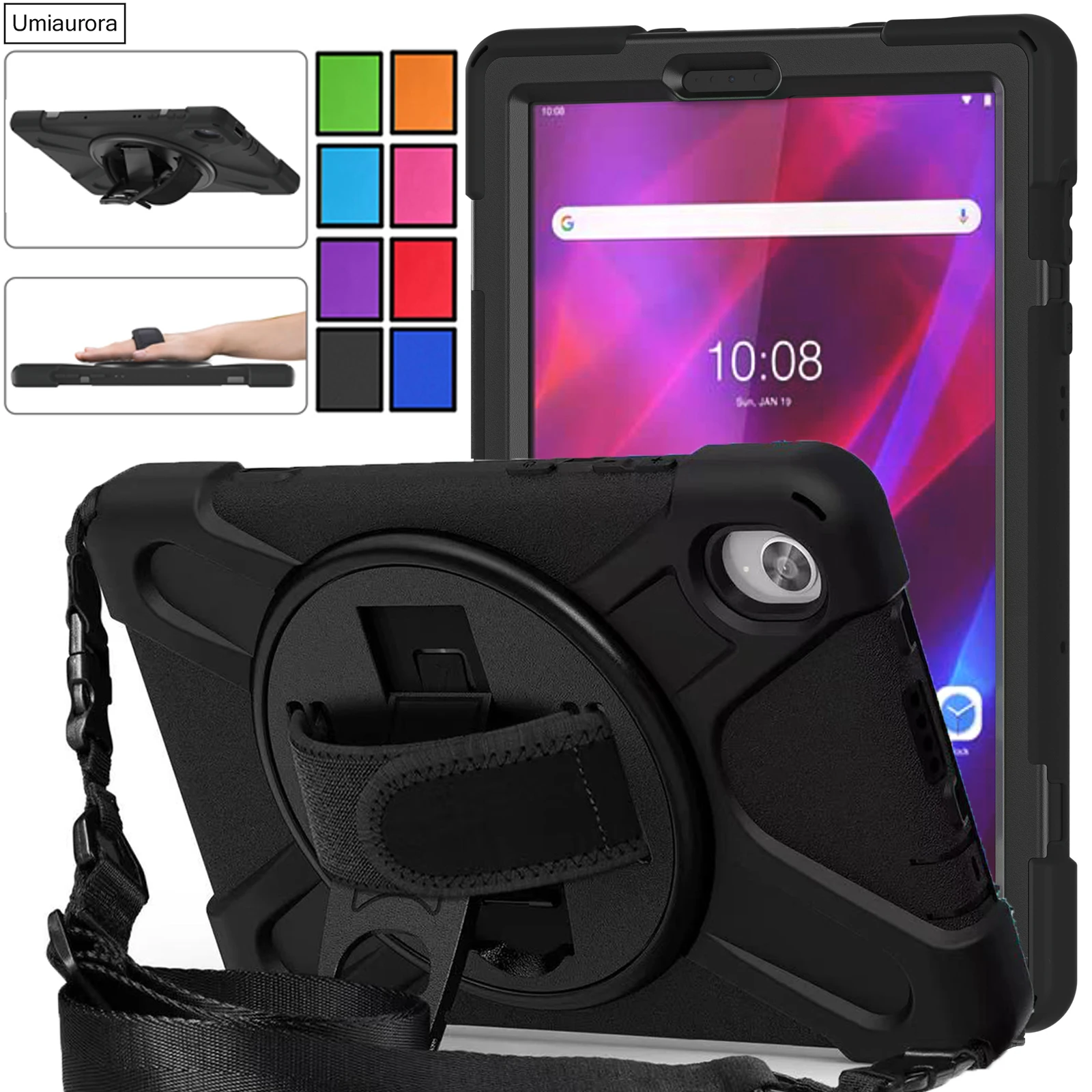 For Lenovo Tab M8 8 inch TB-8505F TB-8506F TB-8705F 4th TB300FU M9 TB310FU Shockproof Tablet Case Hand Strap Stand Rugged Funda