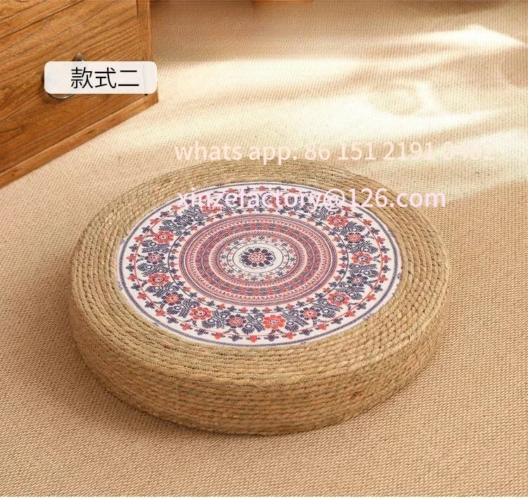 Customizable Handmade Straw seat cushion, worship Buddha floor , straw pier meditation , kneeling mat, household meditatio