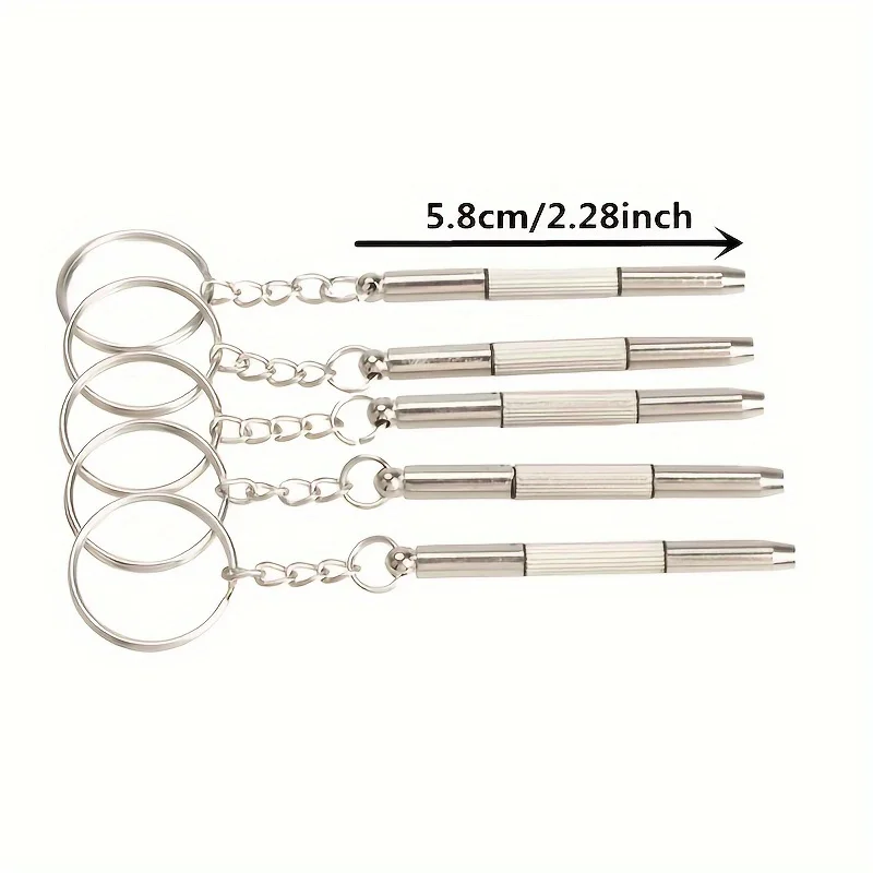 Mini Hand Glasses Screwdrivers 3-in-1 Spectacle Repair Kits Multifunction Sunglass Watch Glasses Screwdriver Set with Keychain