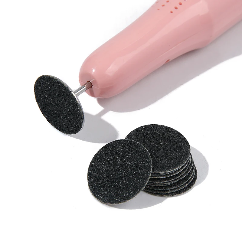 Stainless Steel Disc Shaft For Nail Drill Machine Sanding Paper Disk Round Pedicure Foot Rasp Tool For Cuticle Calluse Remove