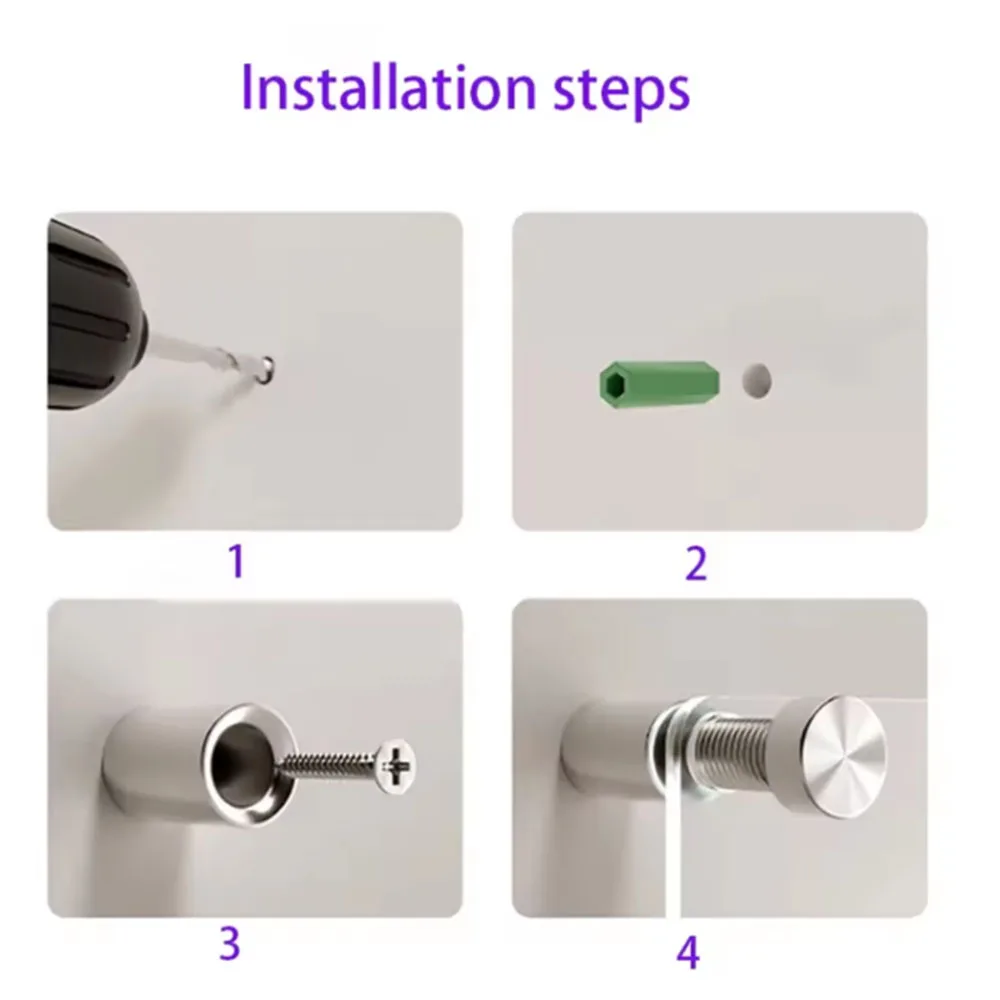 4-20Pcs Stainless Steel Single Head Support Column Advertising Board Photo Frame Isolation Screw Wall Display Fixed Mirror Nail