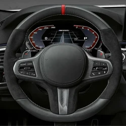 Car Steering Wheel Cover No-Slip Black Suede For BMW M Sport G30 G31 G32 G20 G21 G11 G12 G14 G15 G16 X3 G01 X4 G02 X5 G05 X7 G07