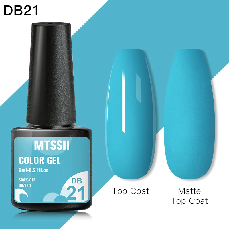 Mtssii Blau Grau Serie Nagellack Farbe Gel 6ml Tränken Weg UV Gel Lacke Winter Nail art Design DIY nagel Basis Matte Top Mantel