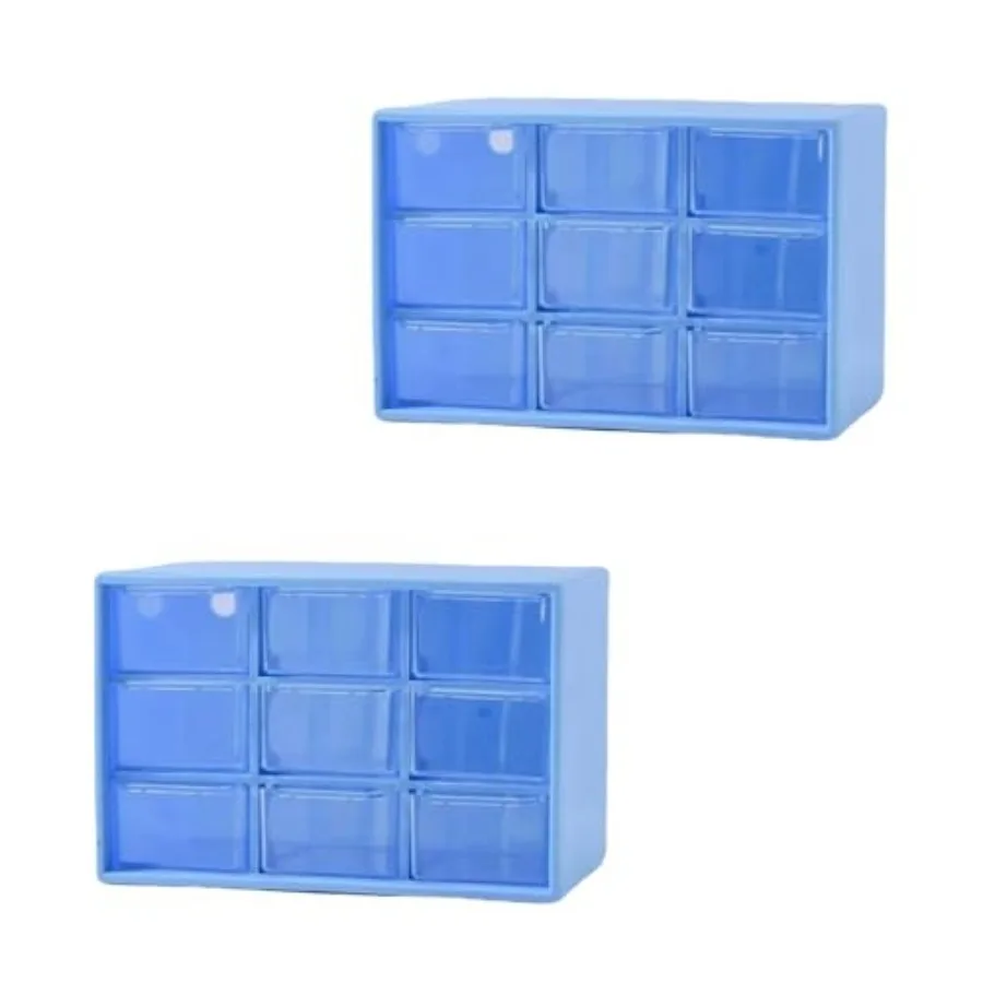 

Small Drawer Organizer for Desk, Desktop Drawer Organizer with 9 Clear Drawers, Plastic Desktop Storage Drawers 7.1 Inch x 3.9