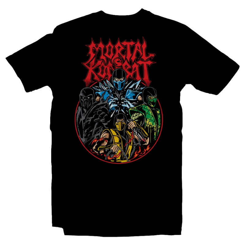 Vintage 90's Mortal Kombat Fatality Ninjas Gift tee for gamer 100% cotton printed Short Sleeve Graphic T-Shirt All size tops