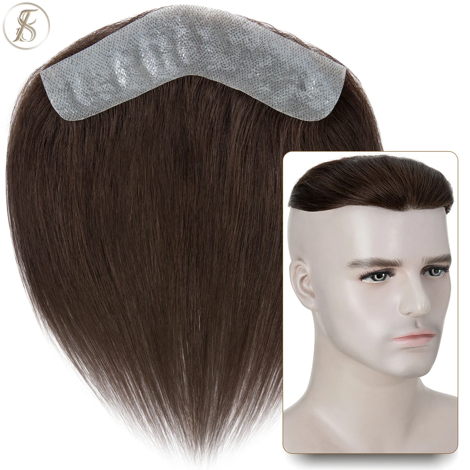 

TESS Toupee Men Human Hair 12g Men Hairline V Loop 0.31mm PU Skin Men Hairpiece Front Male Replacement System Invisible Wigs