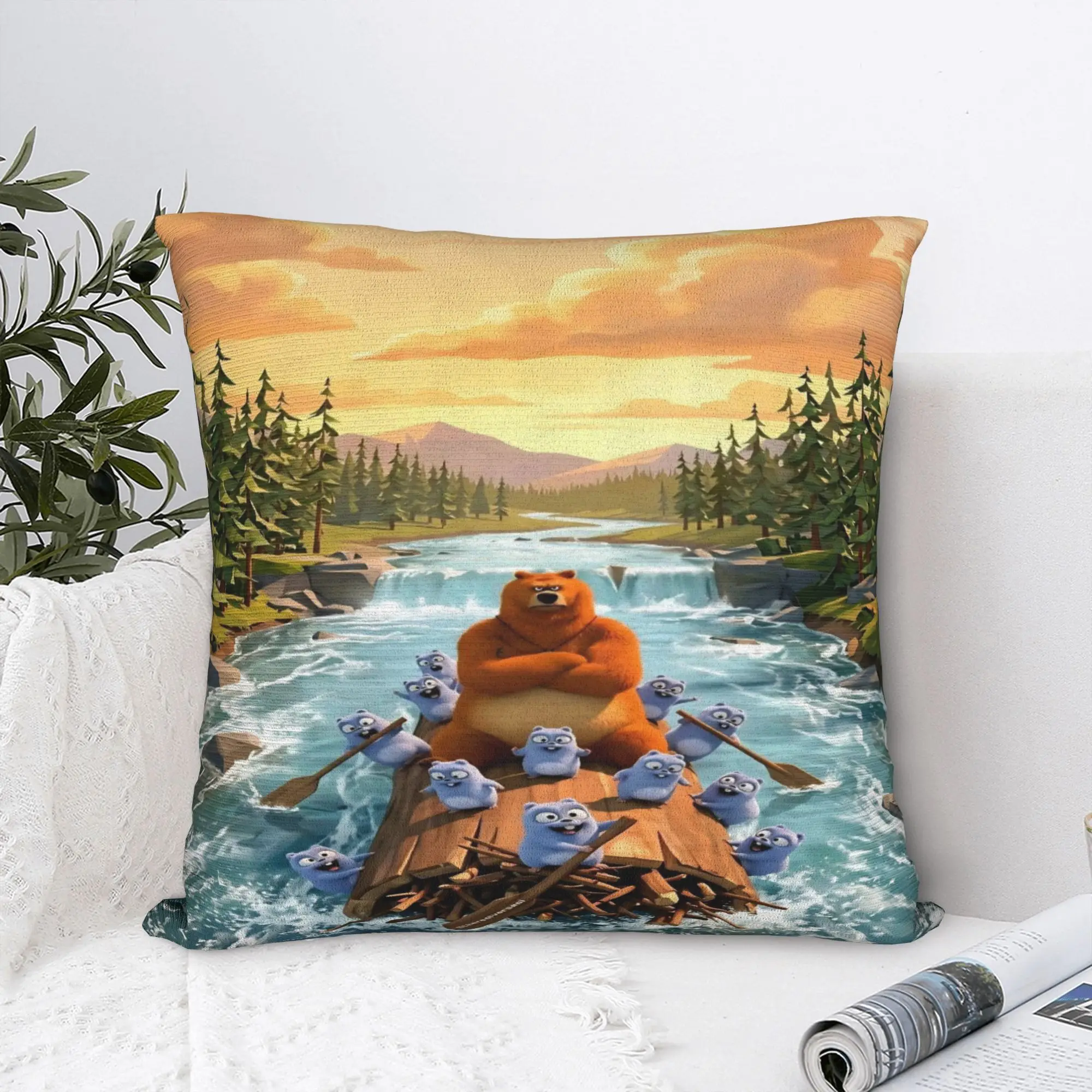 Grizzly And Lemmings  Pillowcases Product Printed Cushion Cover  Throw Pillow Cover Seat Decor Zipper Multi-Size