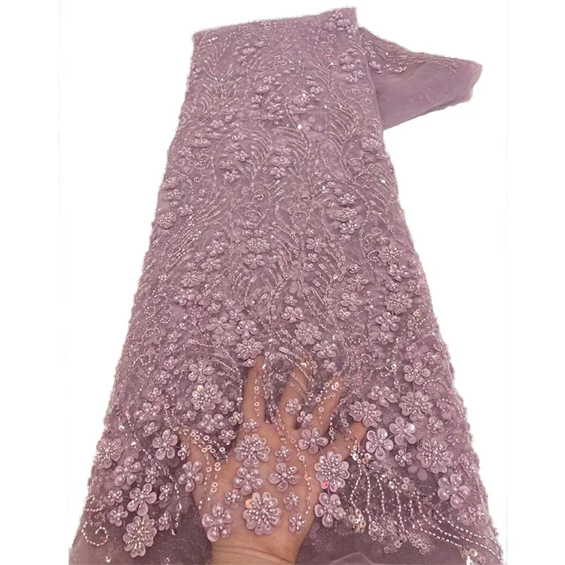 french-style-luxury-high-quality-sequin-embroidered-african-lace-fabric-beaded-mesh-tulle-wedding-dress-bridal-gown-diy-sewing