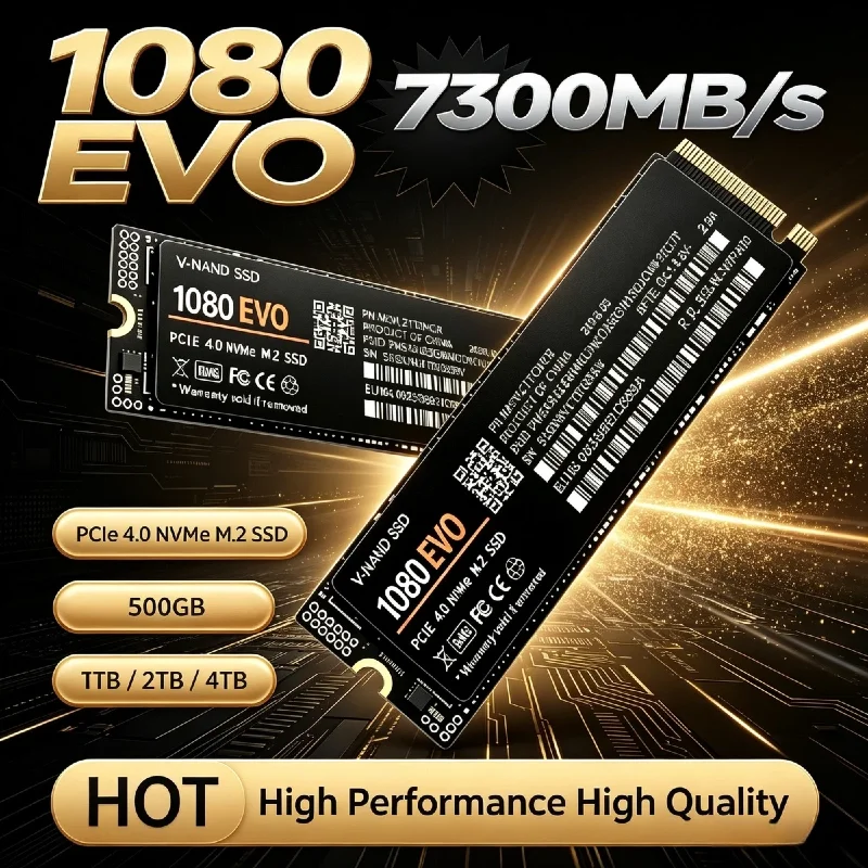 1080 EVO M.2 NVMe PCIe 4.0 Solid State Drive High Read Speed 7300MB/s Internal SSD 500GB/1TB/2TB/4TB for PC Computer Upgrade