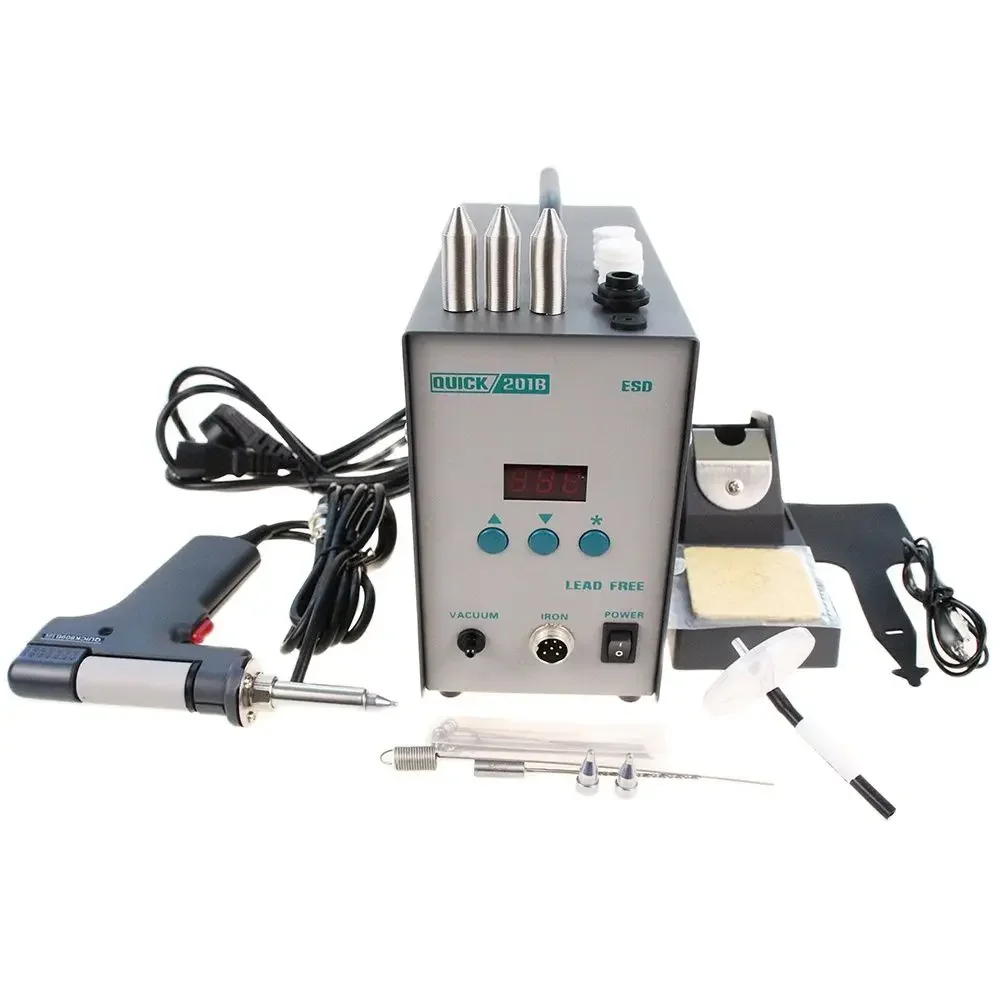

90W Display Screen 220V Original QUICK 201B ESD Electric Tin Suction Gun QUICK201B Disassembly Electrostatic Tin Suction Pump