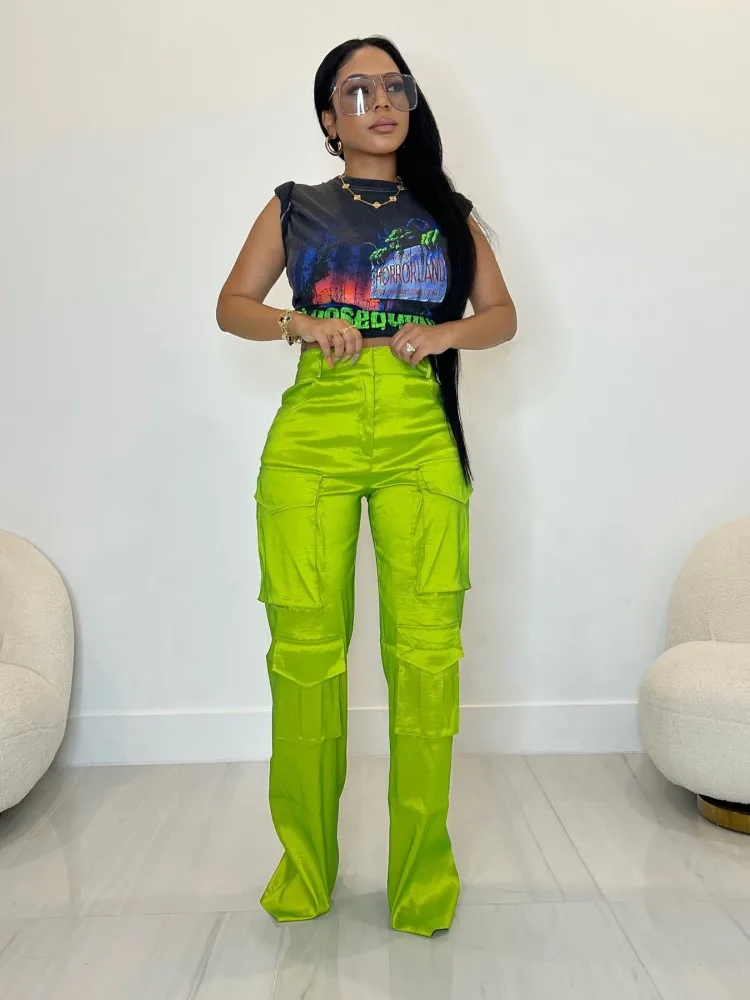 JRRY Casual Women Pants Pockets Long Capris Trousers