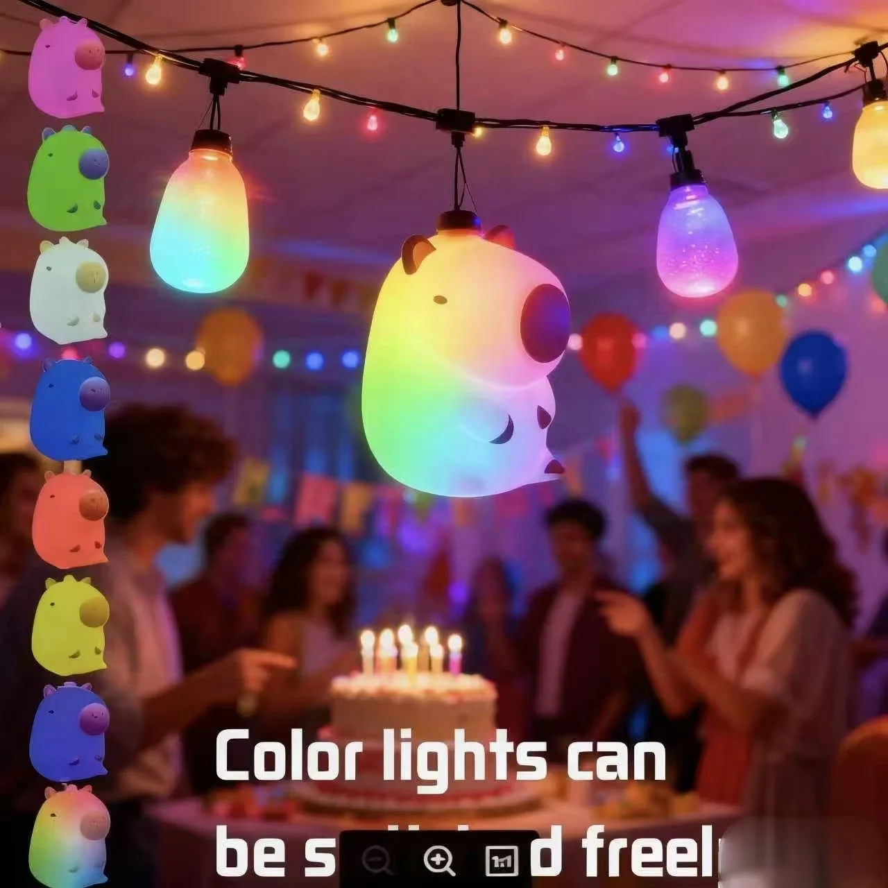 لطيف كابيبارا LED ضوء الليل للأطفال 7 ألوان اللمس الكرتون سيليكون السرير النوم مصباح هدية عيد ميلاد لغرفة الأطفال #3