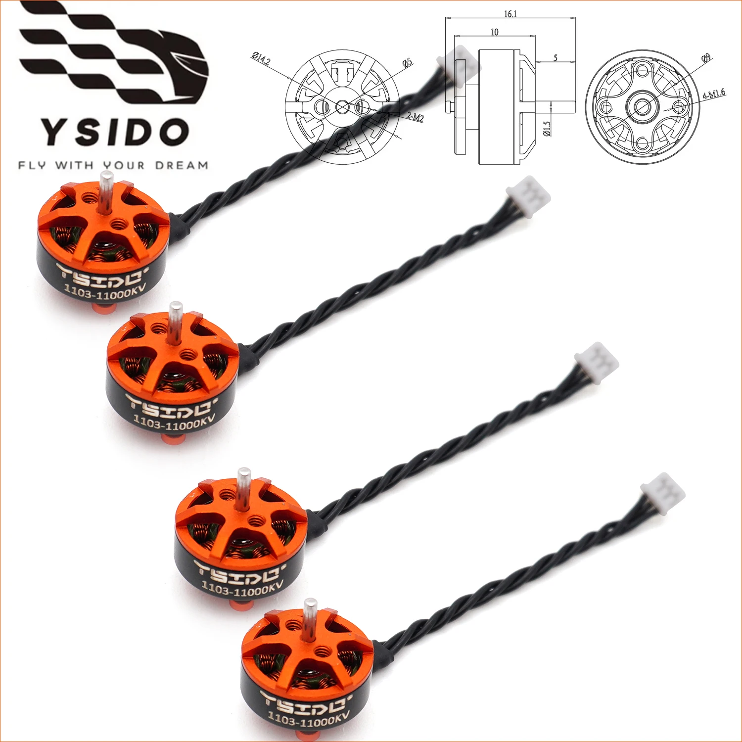4PCS 1103 8500/11000KV 1-2S Brushless Motor 1.5mm Shaft for Gemfan HQprop Propeller Tinywhoop Pavo20 Bassline Micro Drones Parts