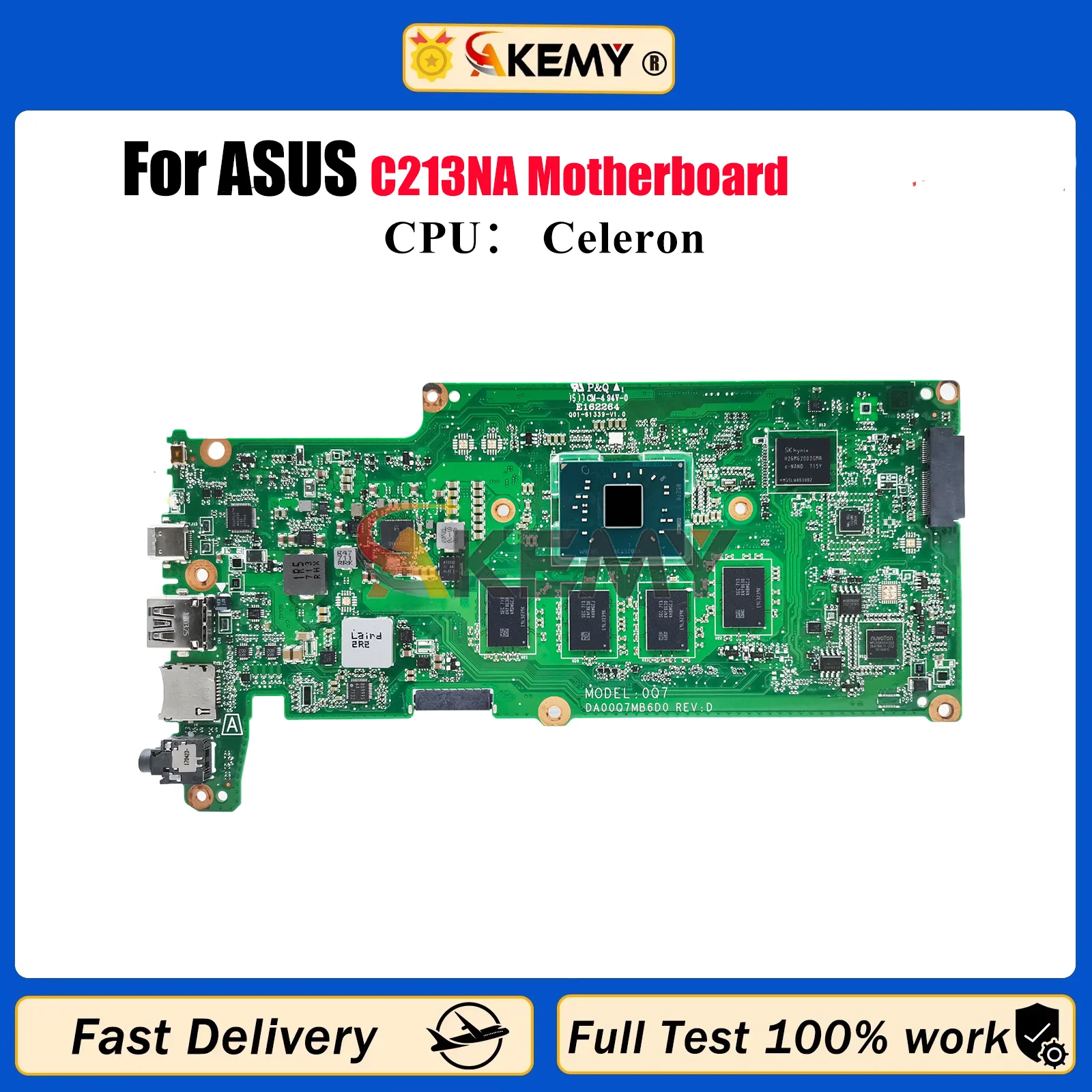 

C213NA Laptop Motherboard For ASUS Chromebook C213N C213NA Notebook Mainboard With Celeron CPU 100% tests OK fast shipping stk