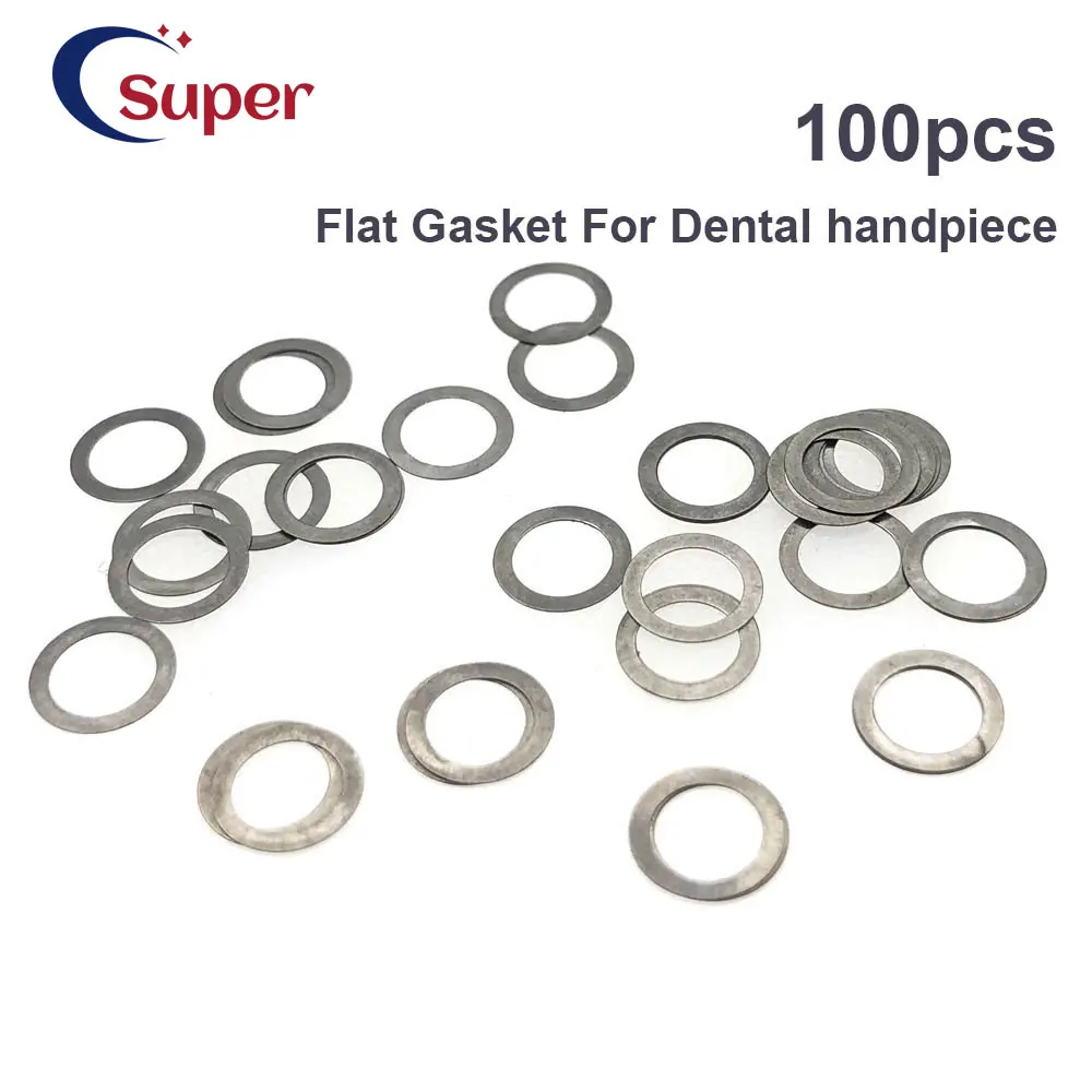 100Pcs Dental Metal O ring dental Turbine Handpiece Spare Part Metal Wave / Flat Gasket for NSK WH high speed handpiece