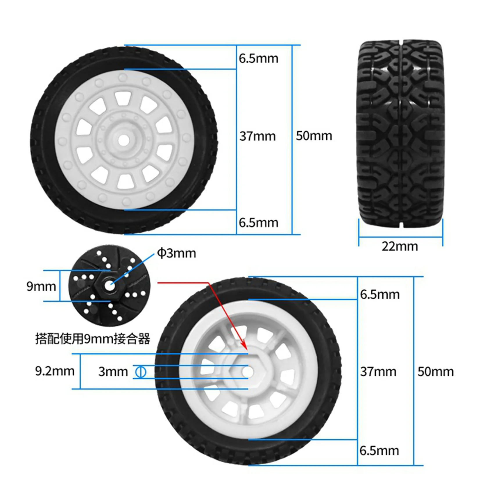 ABXE-8Pcs RC Car Wheel Tires Tyres For SG 1603 SG 1604 SG1603 SG1604 1/16 RC Car Spare Parts Accessories