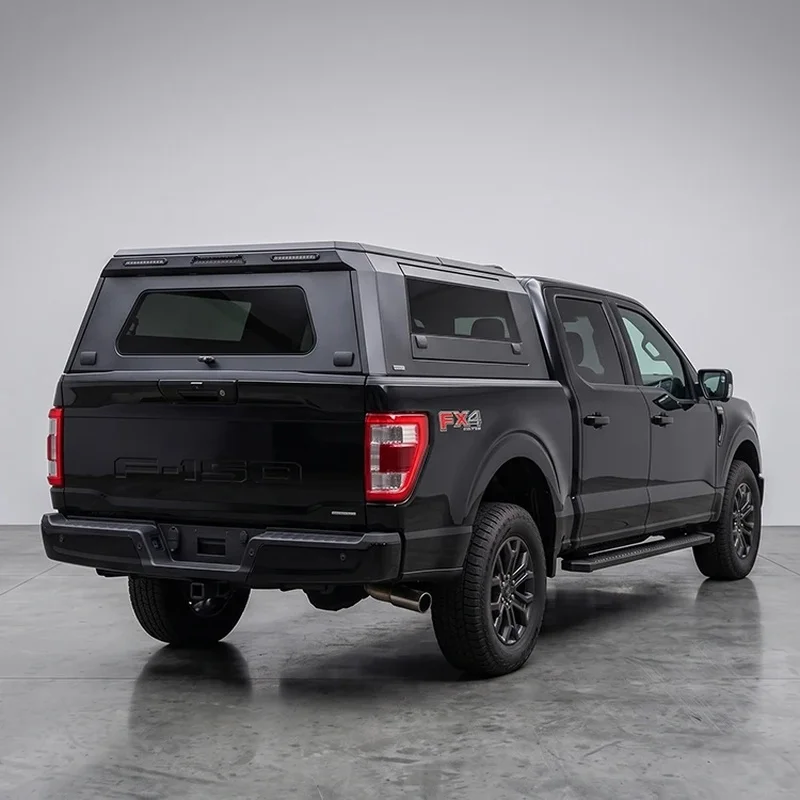 Heavy Duty Secure Steel Hard Top Pickup Truck Bed Canopy Topper Camper Waterproof for Full Size Pickup Trucks with Sliding Windo
