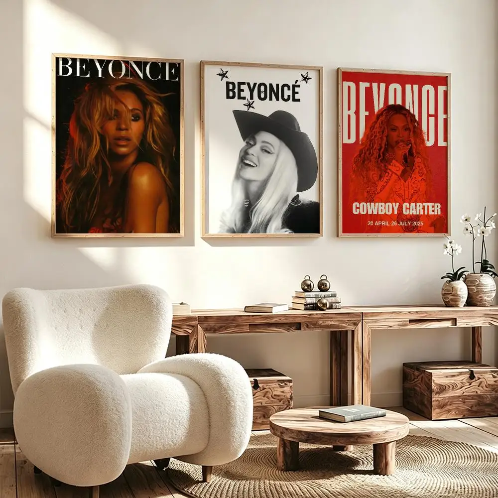 music Beyonce Poster Poster HD Waterproof Self Adhesive Wall Art Print Decor for Bedroom Living Room Gift