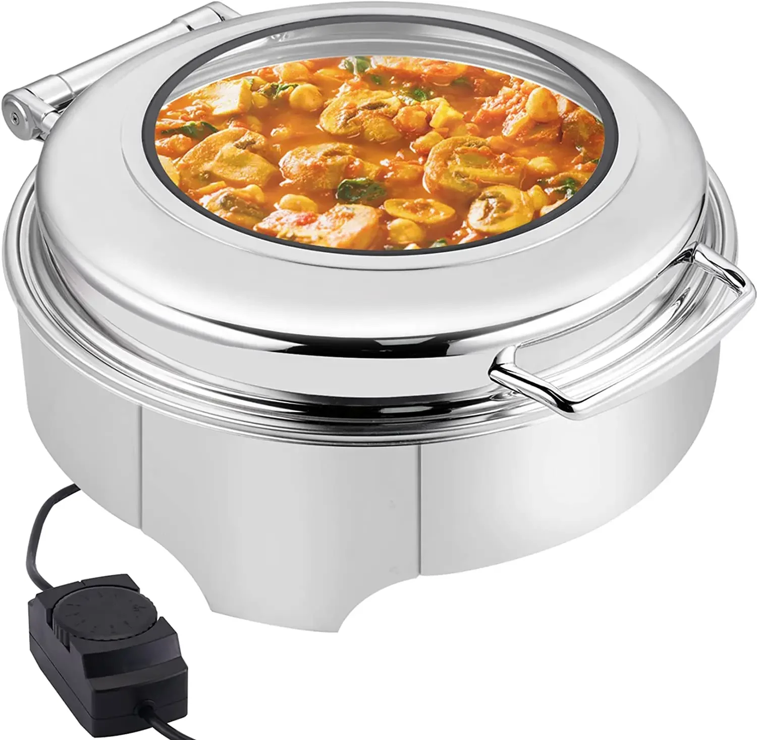 Electric Round Chafing Dish Buffet Set  Chaffing Servers With Glass Lid Chafers Buffet Food Warmer Set Chaffing Server  for part