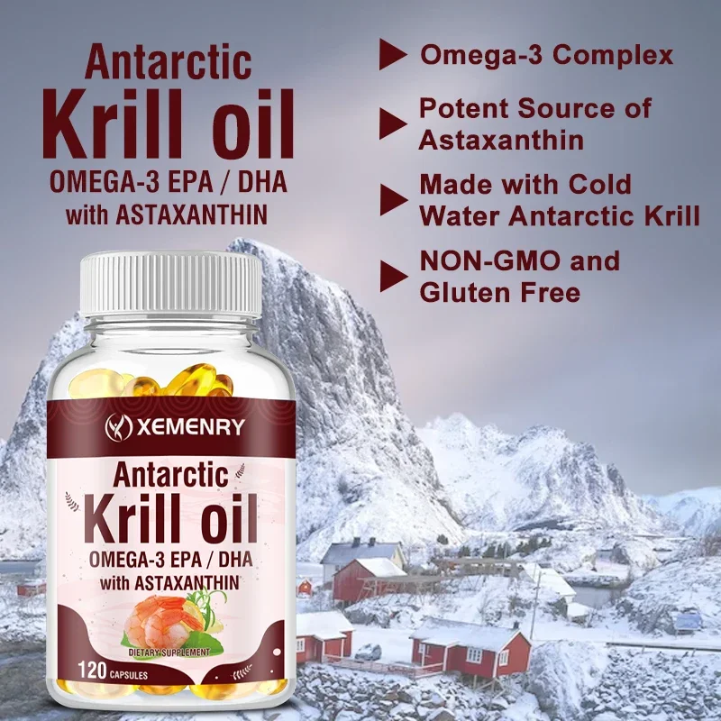 Krill Oil - Phospholipid Omega-3 Complex and Astaxanthin Rich in EPA and DHA Natural Extract