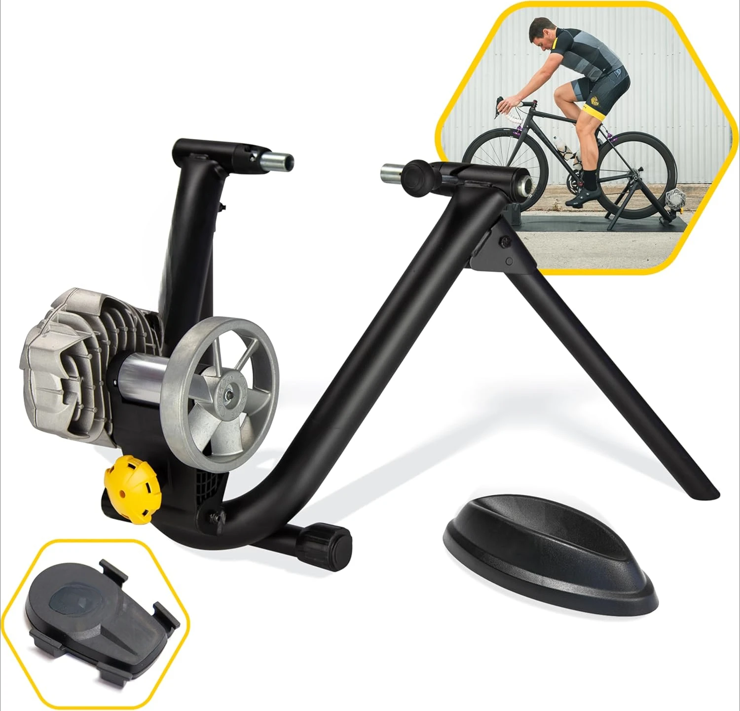 Fluid2 Indoor Bike Trainer, Smart Equipped Option, Fits Road and Mountain Bikes, Compatible with Zwift App