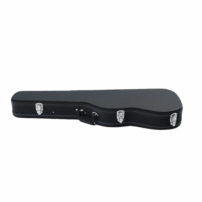 Protective Leather Electric Guitar Hard Case Velvet Lining Gold Hardware Handle Shoulder Strap For Stage Daily Practice