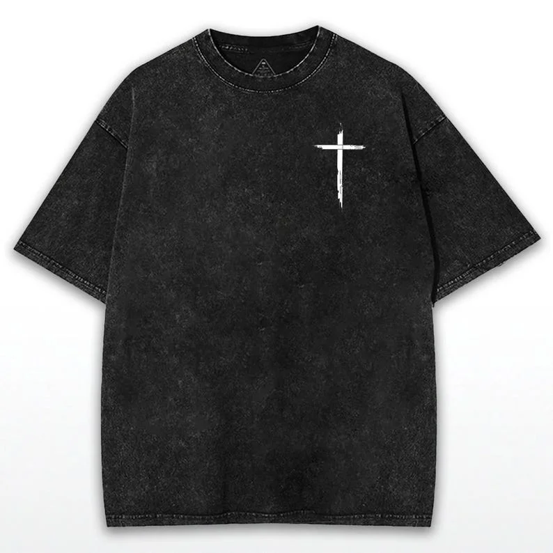 Crown of Thorns Oversize T-shirt: Grunge Jesus Print - Faithcore Streetwear T-shirt Vintage Do Old High Quality Personality Tops
