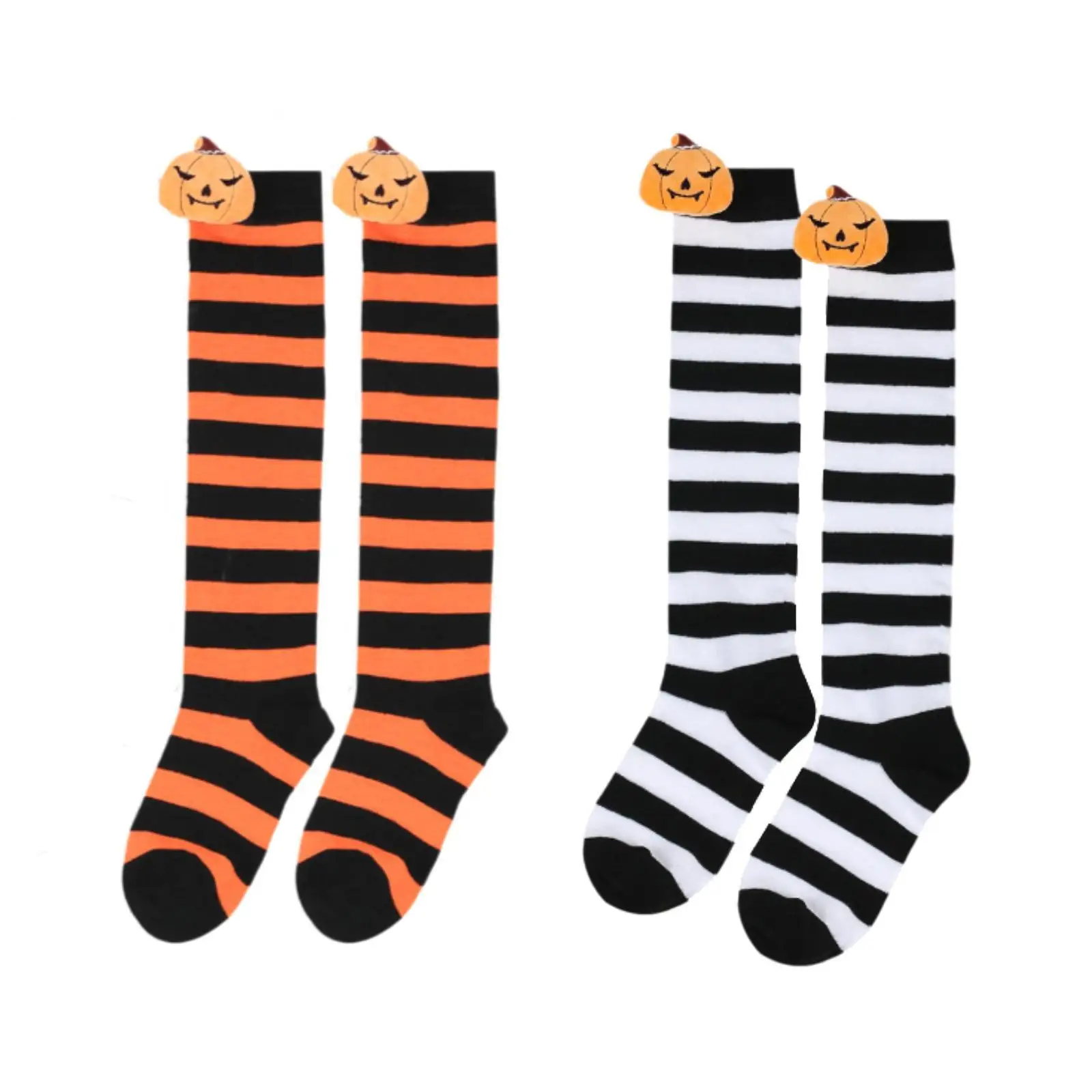 Halloween Socks for Kids Practical Comfortable Pumpkin Stripped Socks for Winter Festivals Stage Performance Daily Wear Shopping