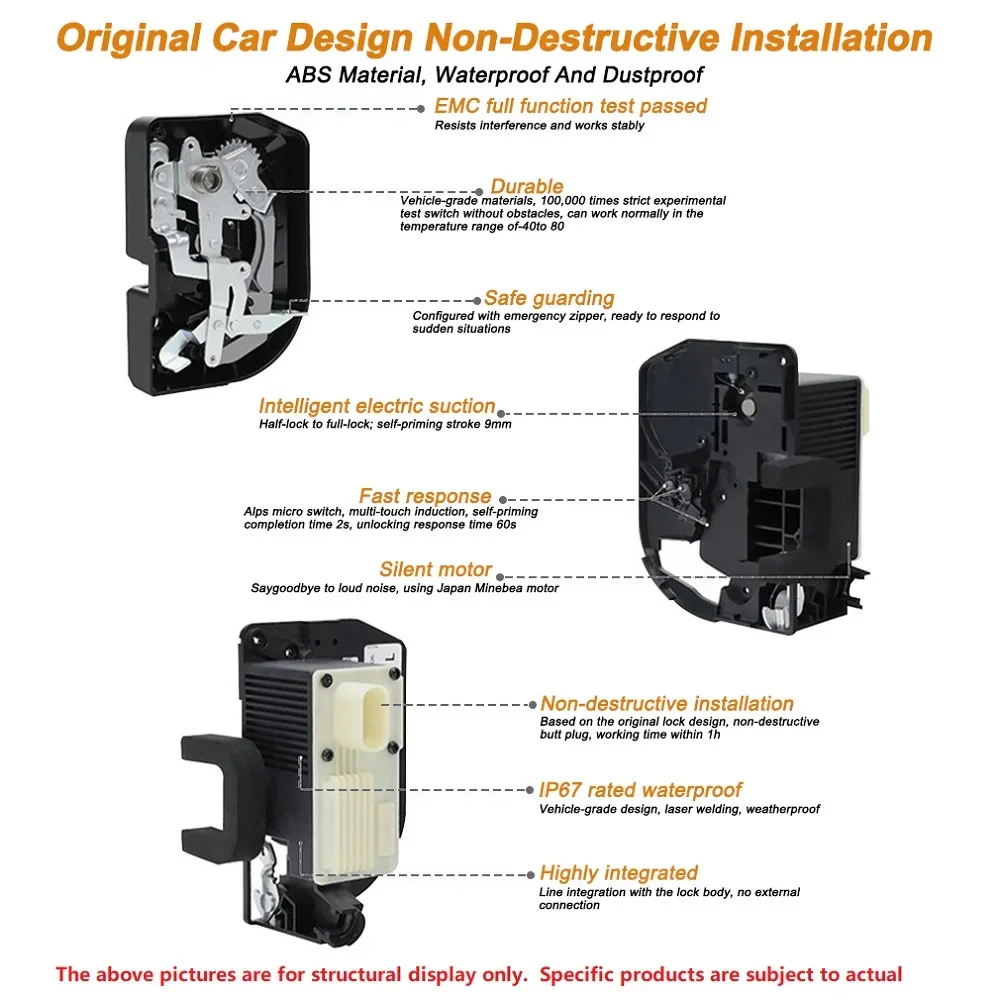 Smart Electric Suction Door Lock 2024 Model 3 Highland for Tesla ModelY Automatic Soft Close Anti Pinch Super Silence Accessorie