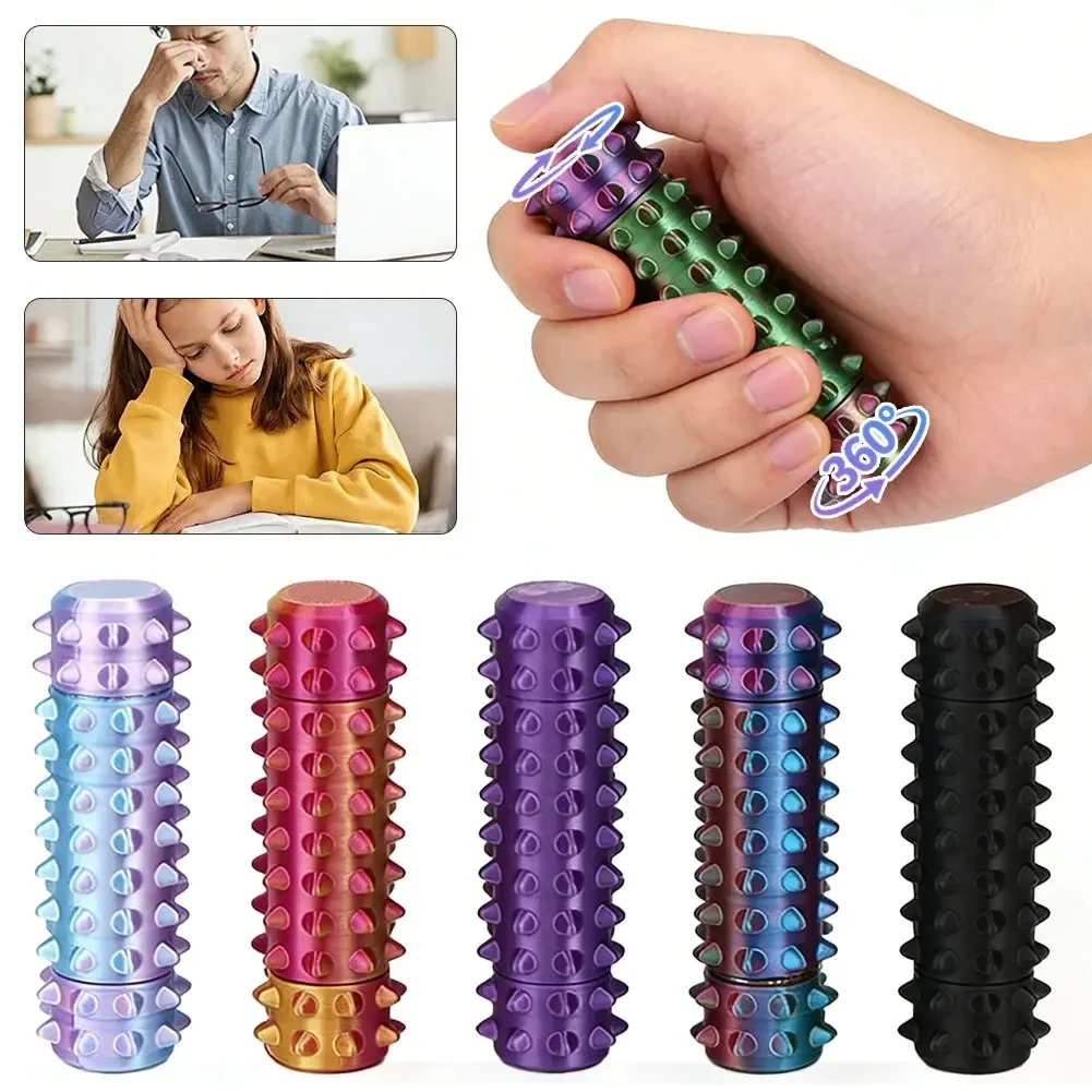 Pain Stimming Fidget Toys Reduce Stress Roller for Adults Spiky Fidget Keychain Anxiety Sensory Toys Novelty Gifts for Friends
