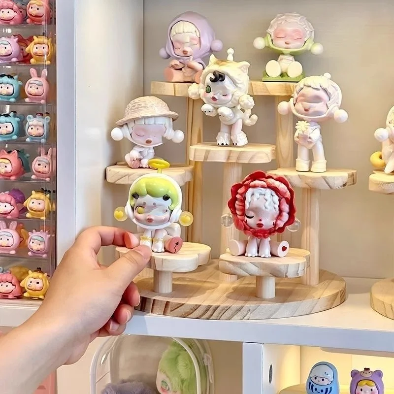 Holzständer Minifiguren Ausstellungsständer Holz Parfüm Organizer Cupcake Ständer für kosmetische Puppenmodelle Displays – Detail 3
