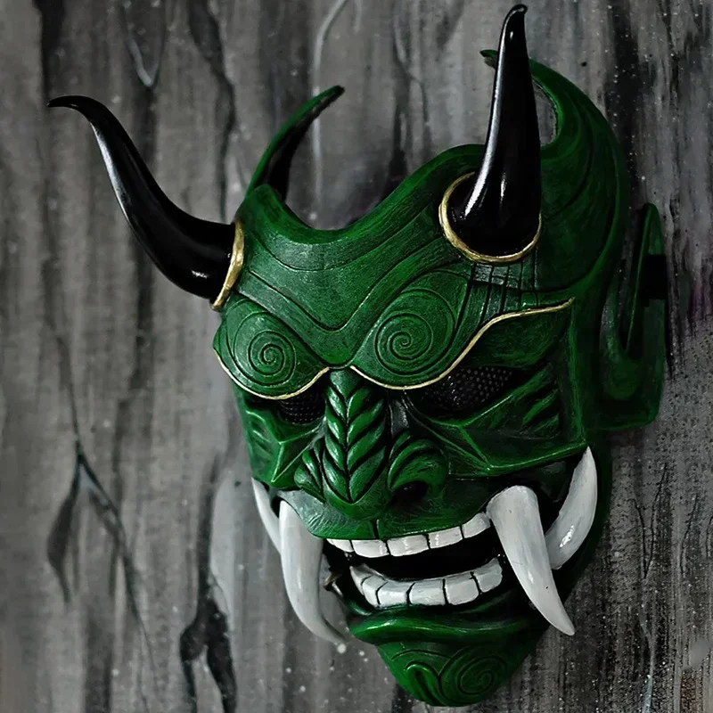 Kabuki Samurai Latex Mask Red Prajna Mask Headgear Cyberpunk Mask Festival Devil Mask Japanese Horror Monster