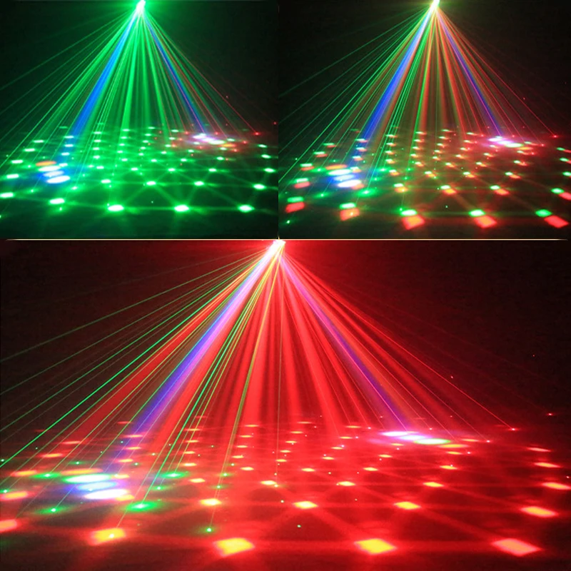 DMX الملونة LED شعاع الليزر ستروب تتحرك رئيس ضوء التحكم عن بعد المرحلة تأثير الإضاءة هالوين عيد الميلاد DJ بار مصابيح حفلات #6