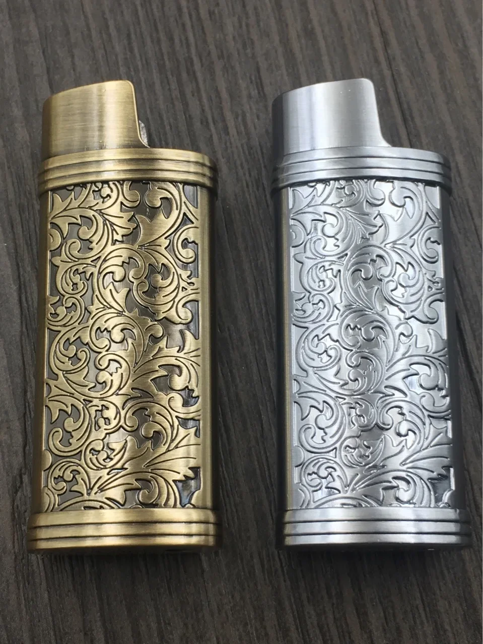 New Metal Tangcao Fuguihua Pattern Lighter Case for Bic J5 Lighter Lighter Cover Case Shell