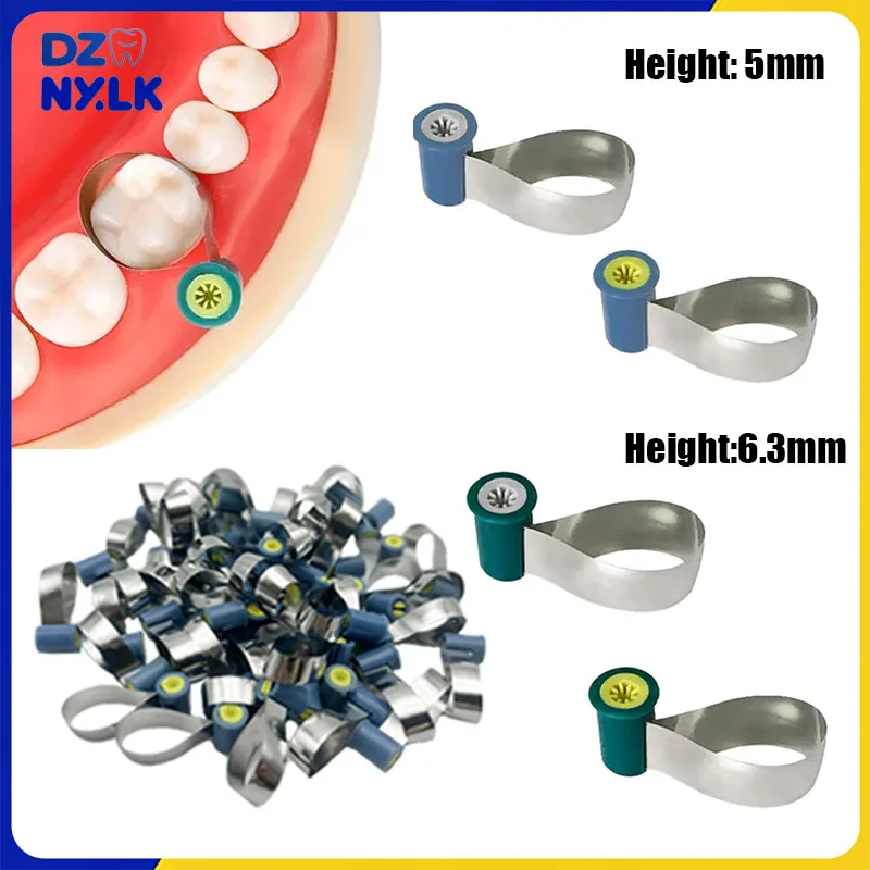 

50Pcs/Box Dental Matrix Bands Knob Double-Side Contoured Anatomically Shaped Matrix System Knob Type Matrices For Dentistry