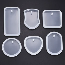 Resin Keychain Pendant Mold Square Irregular Shape Rectangular Hanging Silicone Mould Jewelry DIY Hand Crafts Gifts Decoration