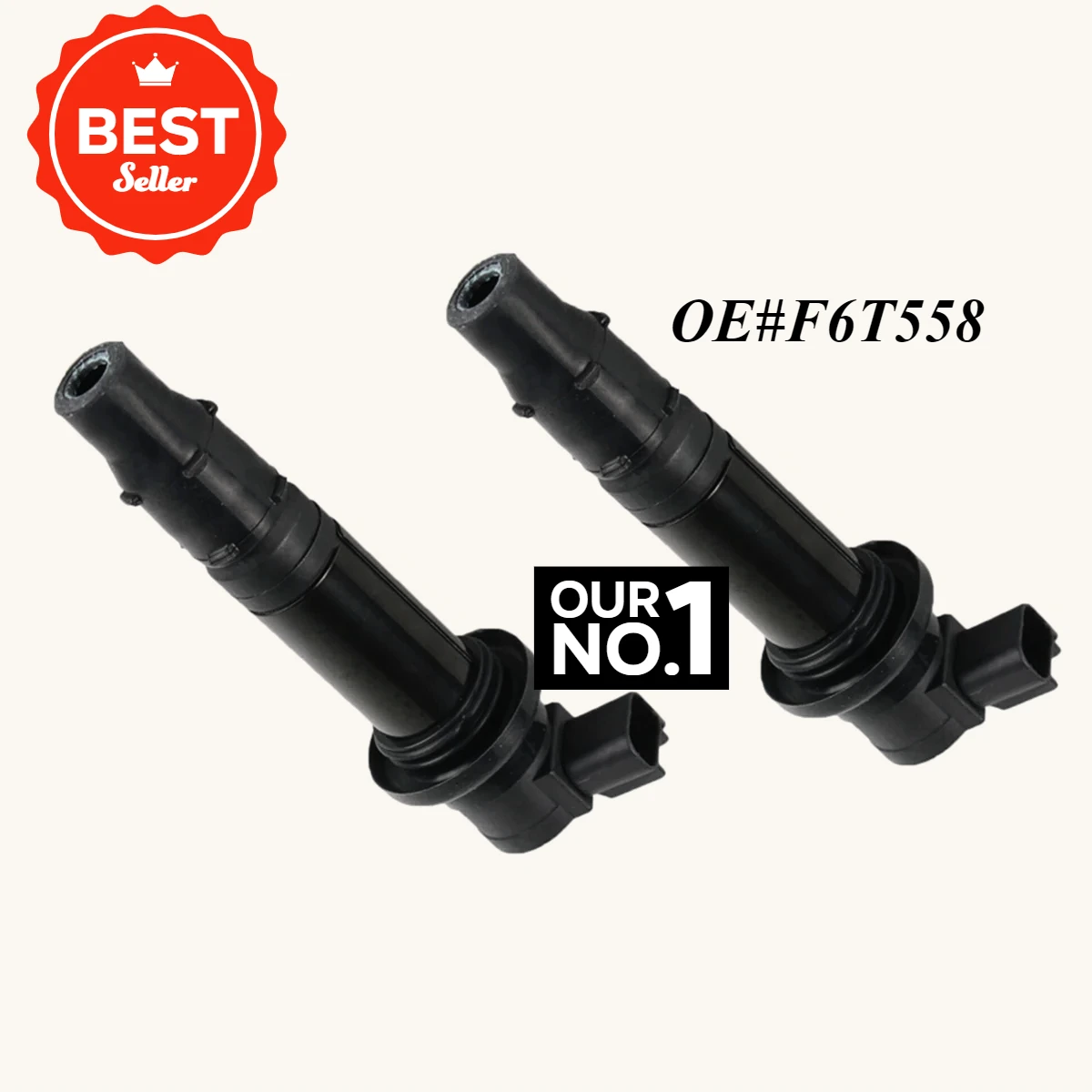 

2Pcs Ignition Coils for Yamaha MT-07 YZF R6 R6S R1 FZ1 FZS1 FZ8 V-MAX F6T558, 5PW-82310-00-00, 5SL-82310-00-00
