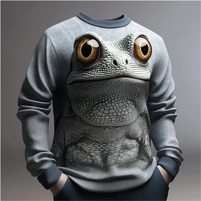 

Funny Frog Pattern Sweatshirts Fashion Autumn Long Sleeve O Neck Mens 3D Printed Hoodies Casual Oversized Streetwear Pullovers