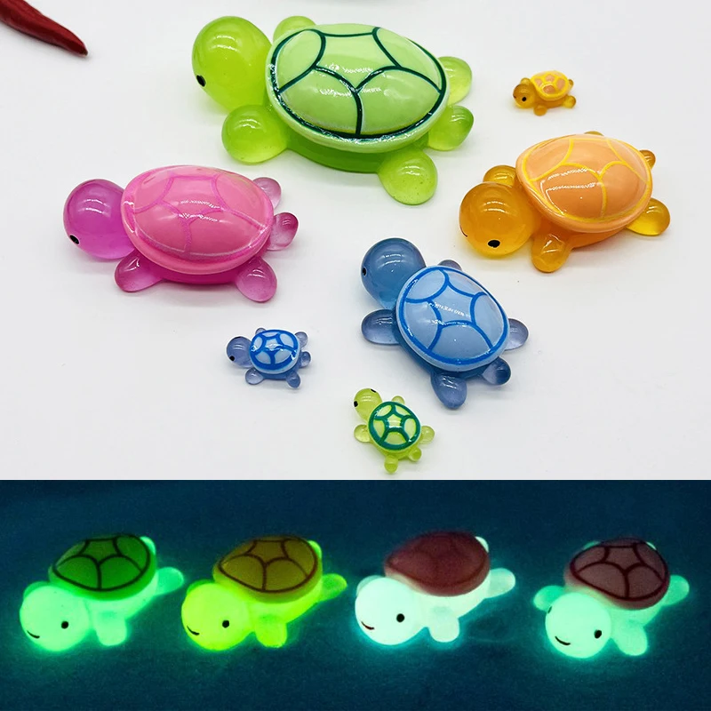 1/5pcs Mini Turtles Luminous Ornament Crafts Miniature Figures Tiny Turtles Micro Landscape Home Decoration Accessories Gifts