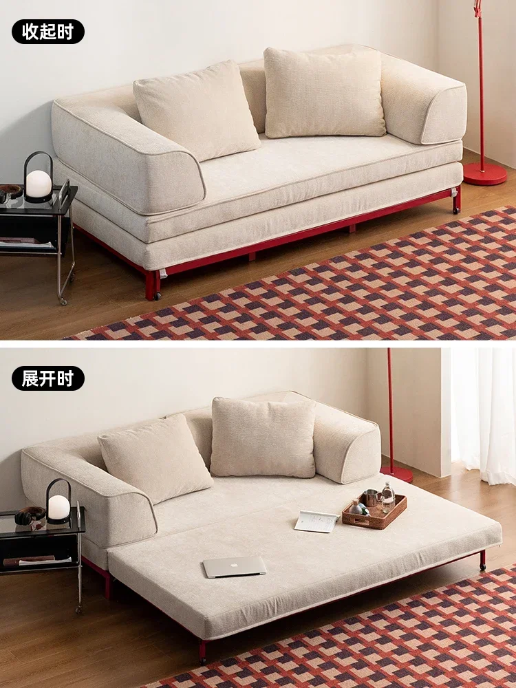Folding dual-purpose, sofa bed small apartment, multi-functional, retractable fabric sofa