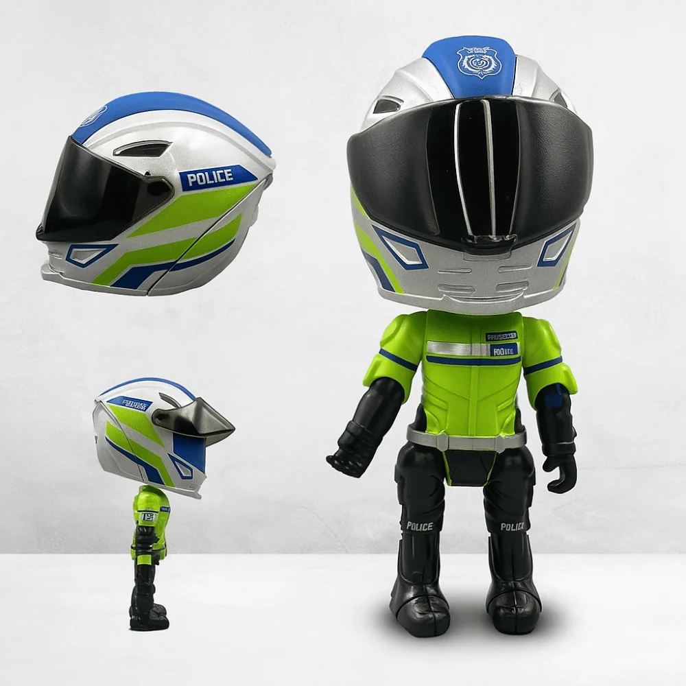 変換ヘルメット模擬オートバイライダー人形アクションフィギュア関節可動合金オートバイヘルメットおもちゃ合金可動手足