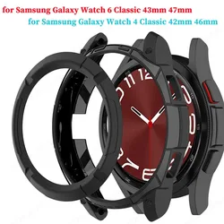 Black Case for Samsung Galaxy Watch 6 Classic 43mm 47mm Protective TPU Cover for Samsung Watch 4 Classic 42mm 46mm Accessories