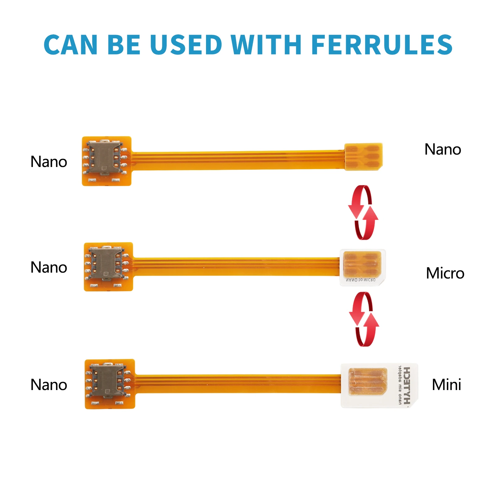 Nano 4FF Sim card Converter cavo di prolunga FPC a Nano 4FF Micro 3FF Standard 2FF Sim Usim Card Adapter linea di conversione 2 pezzi