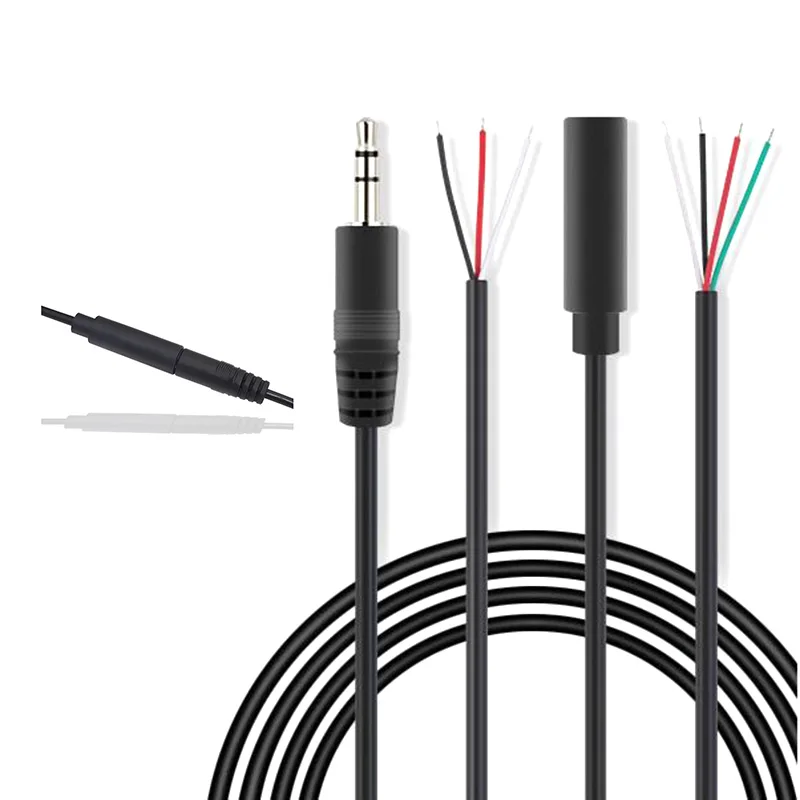30CM 3-pin/4 Core Audio Output Line Audio Extension Cable Aux Single Head Line Stereo 3.5mm Male and Female Cable D5