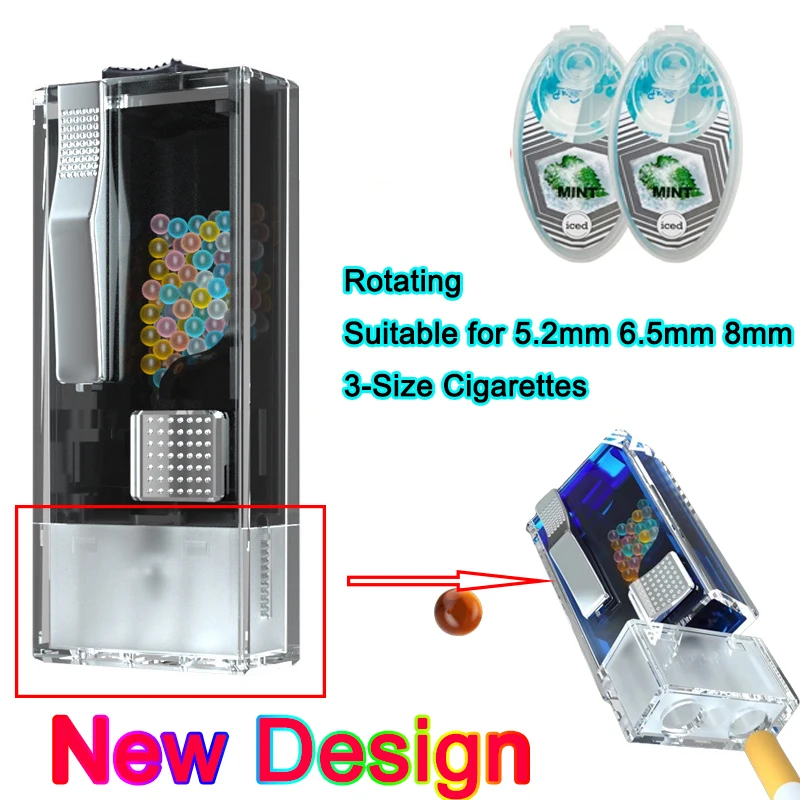 New Rotating Universal Cigarette Balls Pusher Box Explosion Beads Mixed Fruit Balls Men Capsules Mint Push Tool Gift