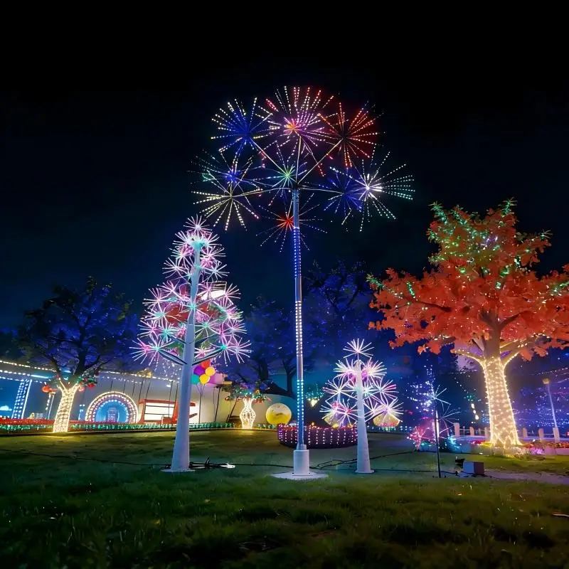 Hotsale Smart LED Dandelion  Light RGB IP65 Waterproof Stainless Steel Remote Control Outdoor Festival Lighting