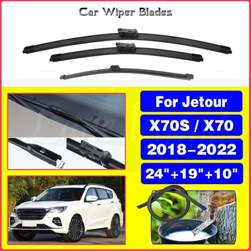 Imagen 1 del producto Juego de escobillas de limpiaparabrisas delanteras y traseras para Jetour X70, X70s, 2018, 2019, 2020, 2021, 2022, accesorios para coche, 24 ""+ 19"" + 10""