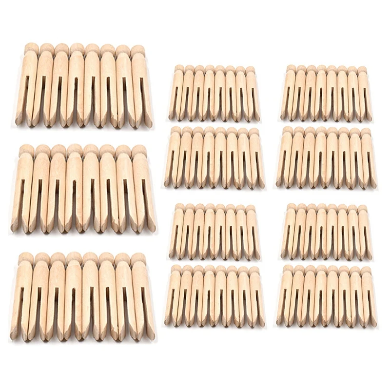 Szpilki do ubrań z drewna kołki Old School 100 Count Round Clothespins odporne na warunki atmosferyczne lalki Peg tradycyjny Peg